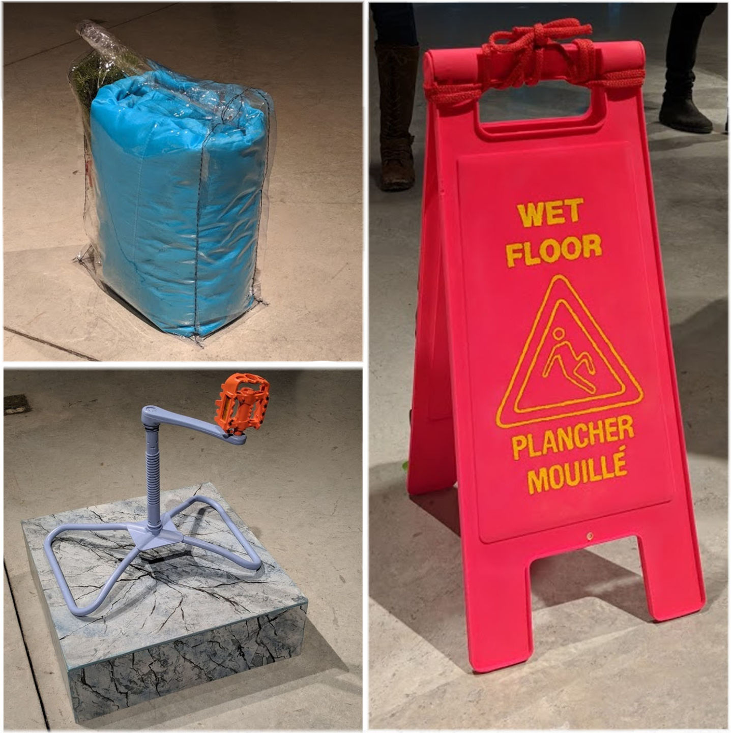 'selsun blue' Lydia Santia's 'kit,' 'platform for plastic and metal' and 'wet floor sign'